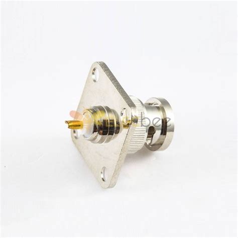 Cable BNC Ground Connector Male Straight 4 Hole Flange Panel Mount