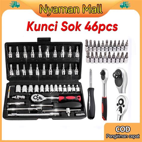 Jual Set Kunci Sok Kunci Shock Pcs Mobil Motor Lengkap Socket Tool