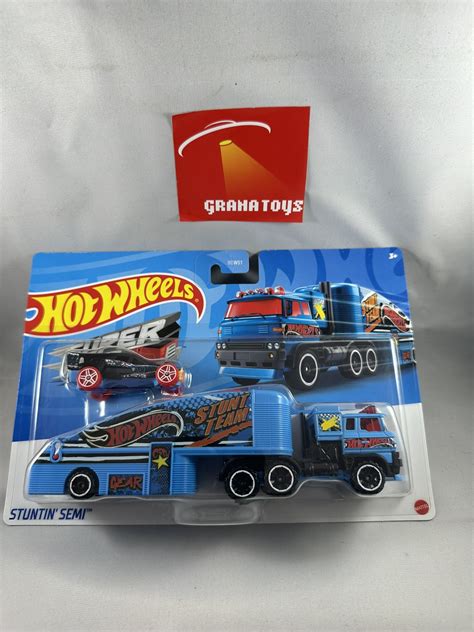 Stuntin Semi Blue 2023 Hot Wheels Super Rigs Mix P Grana Toys