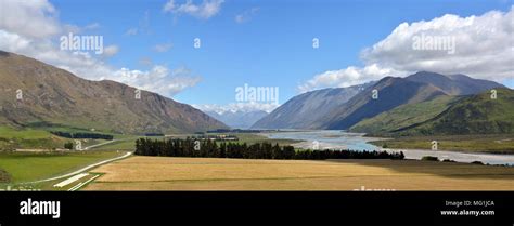 head waters   rangitata river  mesopotamia station panorama