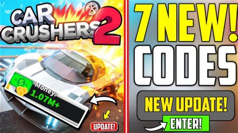 UPDATE CODESCAR CRUSHERS 2 ROBLOX CODES 2023 CAR CRUSHERS 2