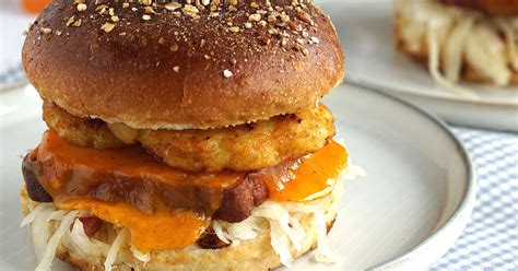 Leberkäse Burger mit Kartoffelrösti