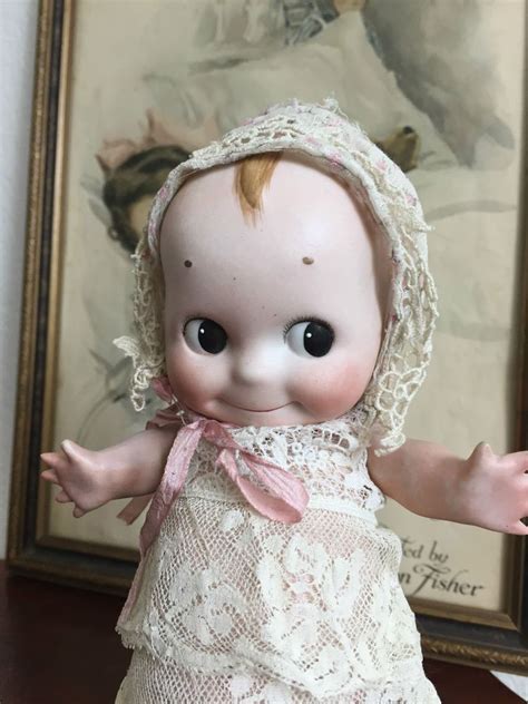 Large Rare Antique Rose Oneill Kewpie Doll Figurine All Bisque Kewpie