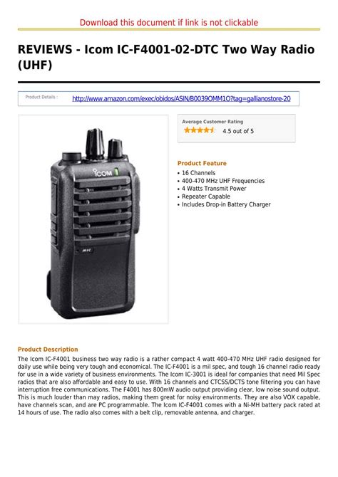 Icom Ic F4001 02 Dtc Two Way Radio Uhf By Rayeldlorghashy Issuu