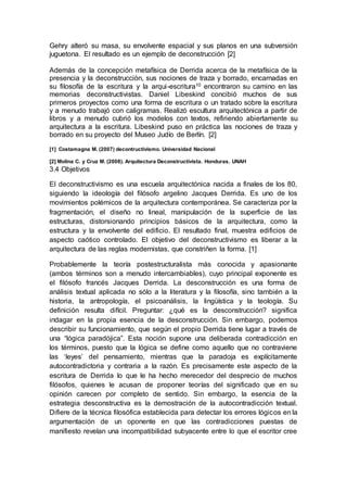 Origen Y Desarrollo De La Arquitectura Deconstructivista Ensayo Pdf