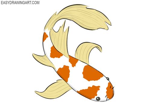 Easy Simple Koi Fish Drawing - img-Bade