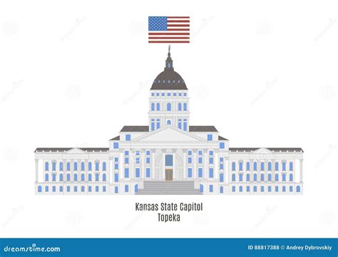 Kansas State Capitol, Topeka Stock Vector - Illustration of icon, town: 88817388