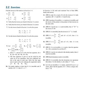 Exercises 4 For The Linear Algebra Mathematics 2255 Studocu