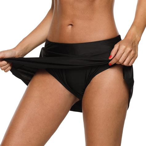 Vegatos Women Solid Swim Skirts Sports Skirted Bikini Bottoms Black Size 740229048628 Ebay