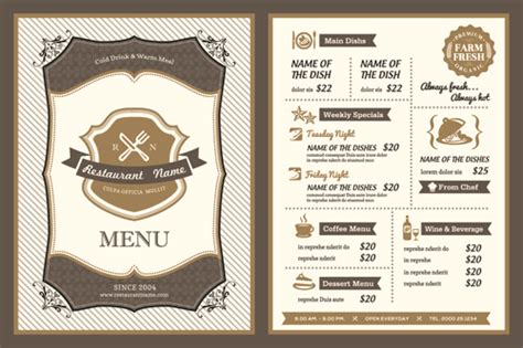 Classical Menu Vectors Design 04 Free Download