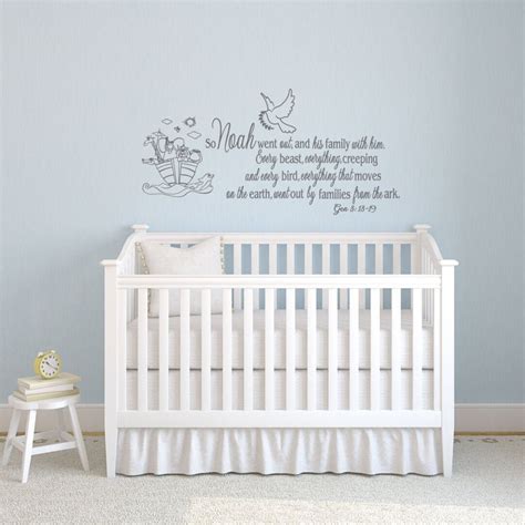 Noahs Ark Nursery Decor, Noahs Ark Wall Decal, Nursery Wall Decal, Bible Wall Decal, Christian ...