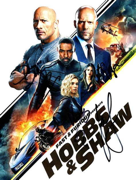 Hobbs Shaw Cast Autograph Dwayne Johnson Jason Statham Etsy Canada