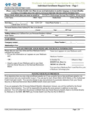 Fillable Online Individual Enrollment Request Form Page 1 Fax Email