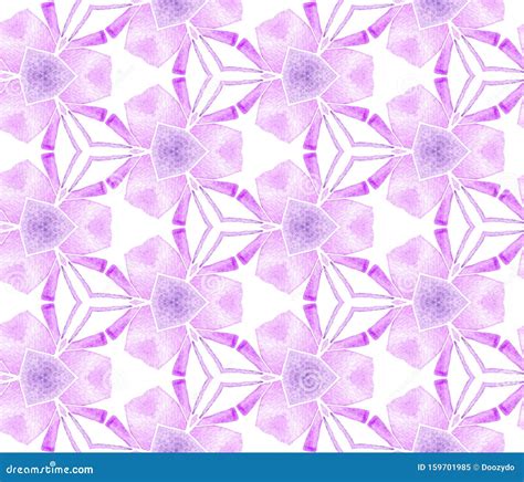 Violet Purple Vintage Seamless Pattern Hand Drawn Stock Illustration