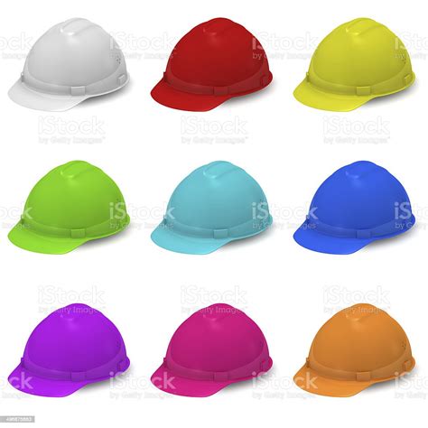 Collection Of Multicolored Helmets Stock Photo Download Image Now