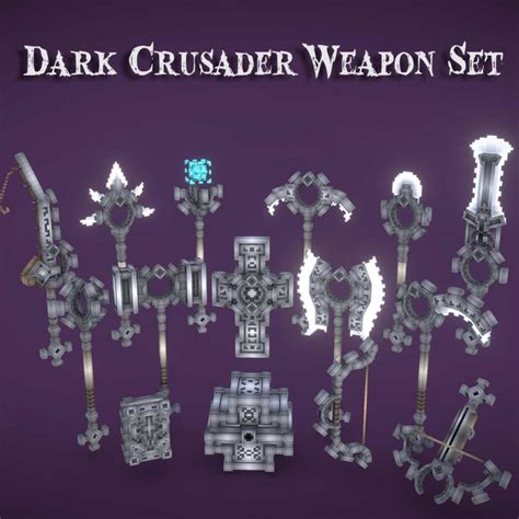 Dark Crusader Weapon Set - EliteCreatures - 3D Model Shop