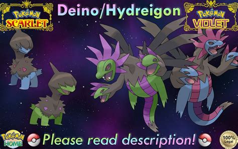 Shiny non shiny Deino hydreigon 6IV Pokémon Scarlet violet Etsy