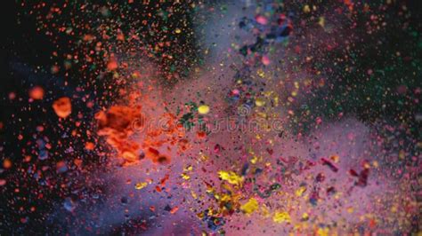 Super Slowmotion Shot Of Color Powder Explosion Isolated On Black