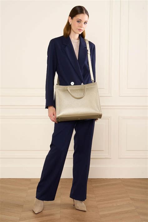 Grand sac cabas épaule Foulonné Double Champagne In Nude Cabas Sac cabas Sac