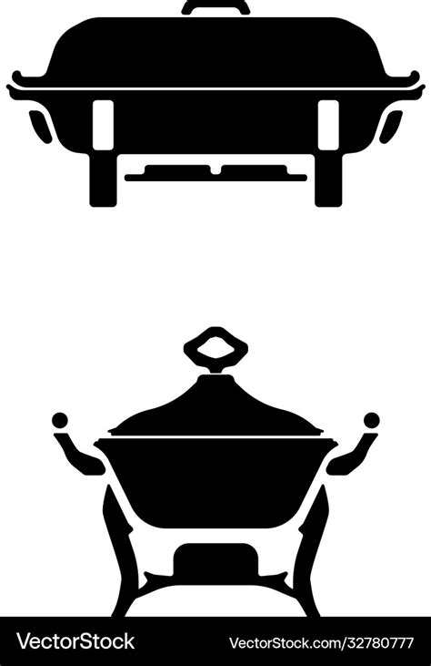 Chafing Dish Icons Royalty Free Vector Image Vectorstock