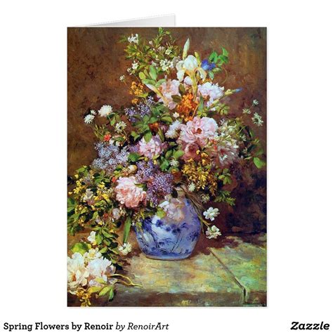 Spring Flowers by Renoir Card | Zazzle | Spring bouquet, Flower painting, Pierre auguste renoir