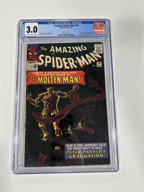 Amazing Spider Man 28 CGC 3 5 Ow W Pages Marvel 1965 1st Molten Man