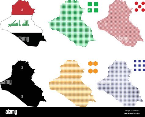 Vector Illustration Pixel Map Of Iraq Stock Vector Image Art Alamy