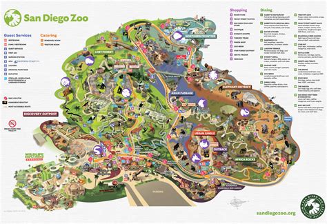 San Diego Zoo Map - Ontheworldmap.com