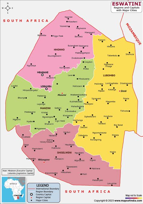 Eswatini Map | HD Political Map of Eswatini