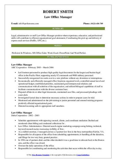 10 Law Office Manager Resume Samples And Templates For 2025