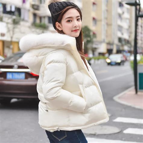 Buy Oversized Coats White Winter Jacket Women Short