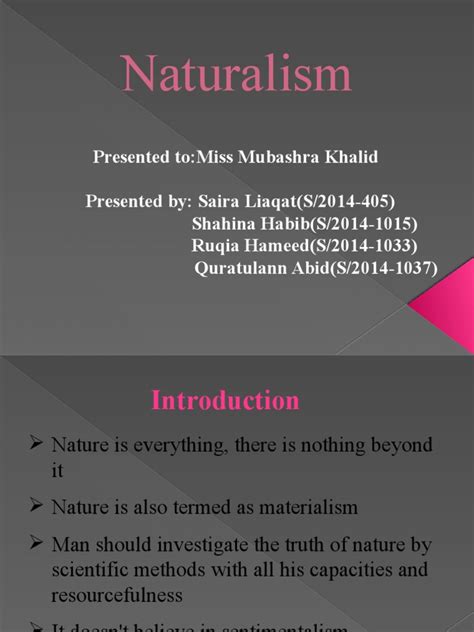 Naturalism 1 | Naturalism (Philosophy) | Reality