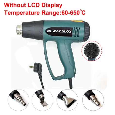 2000W Heavy Duty Heat Gun Variable Temperature Control Hot Air Gun Kit With 2 Air Flow And 4