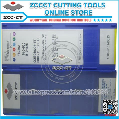 10pcs ZCC.CT cutting tools CCMT060204 EF YBG202 ZCC CT insert CCMT ...