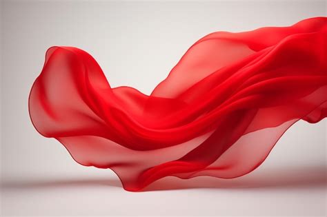 Premium Photo Flying Red Silk Fabric On Light Background