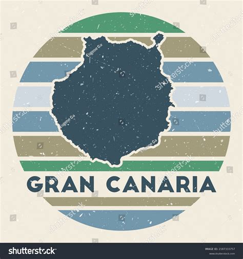 Vektor Stok Gran Canaria Logo Sign Map Island Tanpa Royalti