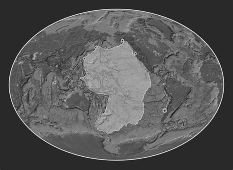 Placa Tectónica Del Pacífico En El Mapa De Elevación Bilevel En La Proyección Fahey Centrada