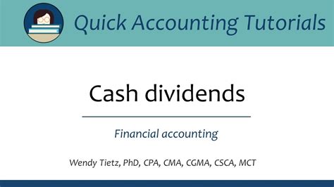 Cash Dividends Basic Accounting Youtube