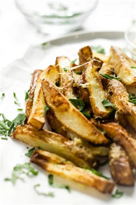 Air Fryer Truffle Cheese Fries - Happy Veggie Kitchen