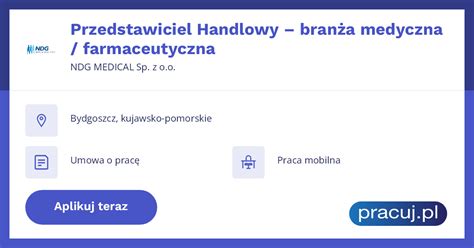 Oferta pracy Przedstawiciel Handlowy branża medyczna farmaceutyczna