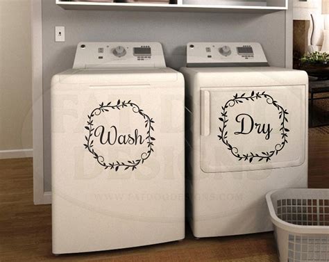 Washer And Dryer Decal Set Custom Vinyl Decals Washing Etsy