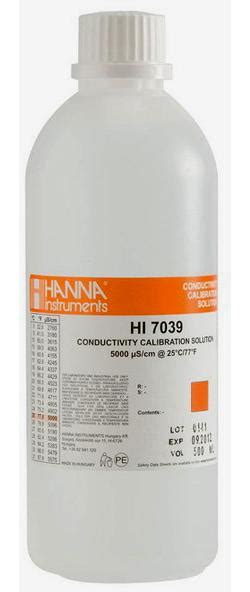 Стандарт проводимости 5000 мкСм/см HI7039/1L (1 л) : hannainst.info