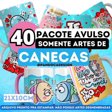 Pack Avulso Artes Apenas De Canecas Namorados Pandoca Design