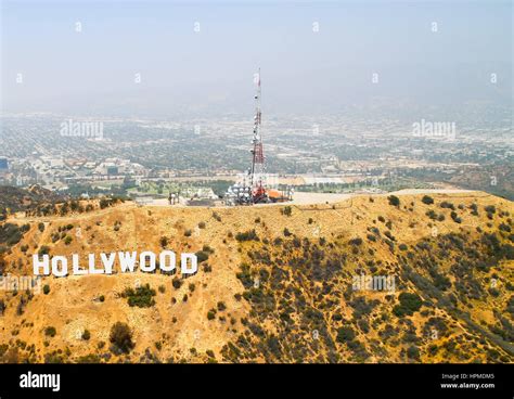 Los Angeles Usa May 27 2015 Aerial View Of The Hollywood Sign On