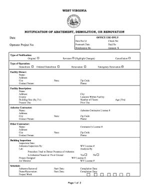 Fillable Online Fill Out Your Asbestos Notification Form On Line Print