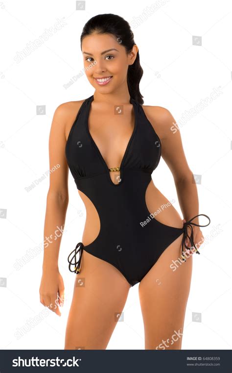 Beautiful Mexican Bikini Model Isolated Over Stock Photo Shutterstock