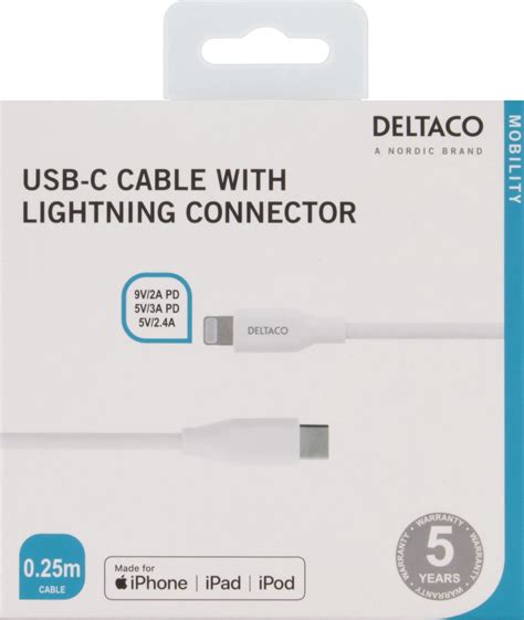 Deltaco Iplh M Usb C Naar Lightning Kabel Mfi Geschikt Voor Apple