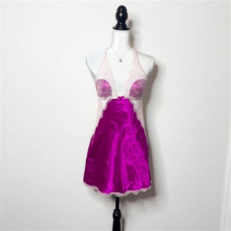 Victorias Secret Satin Lace Babydoll Chemise Lingerie Size M Ebay