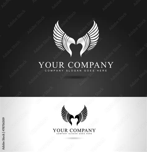 Wings Logo Design. Eagle wings logo template Stock Vector | Adobe Stock