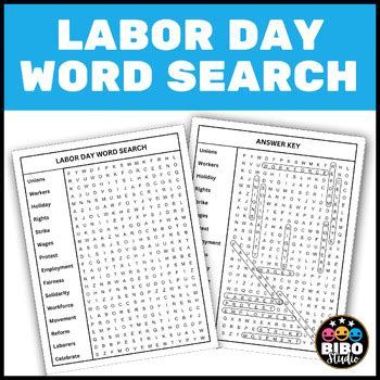 Community Helpers Labor Day Word Search Puzzle Activity Worksheet Game